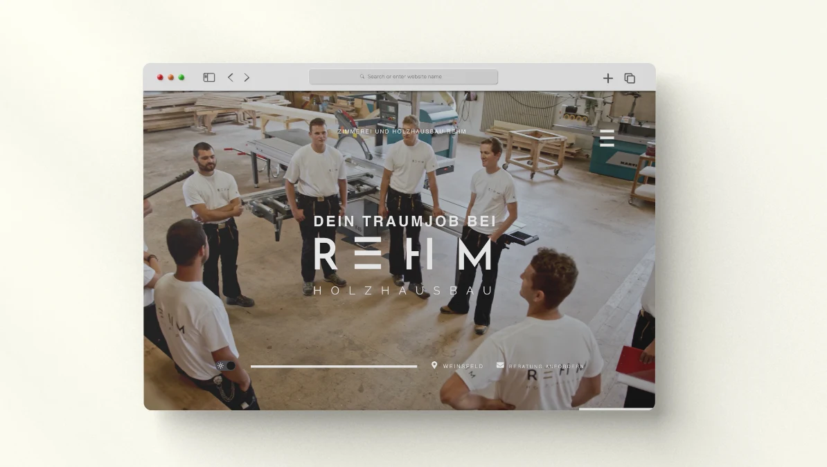 Rehm Holzhausbau Kundenreferenz Website