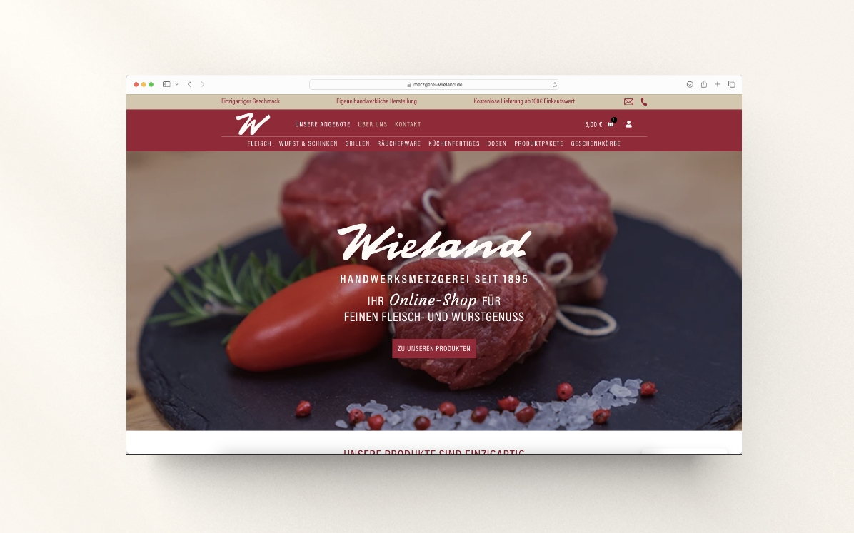 Metzgerei Wieland MOYA Marketing Werbeagentur Naila Kundenreferenz Fotoshooting Webdesign Grafikdesign